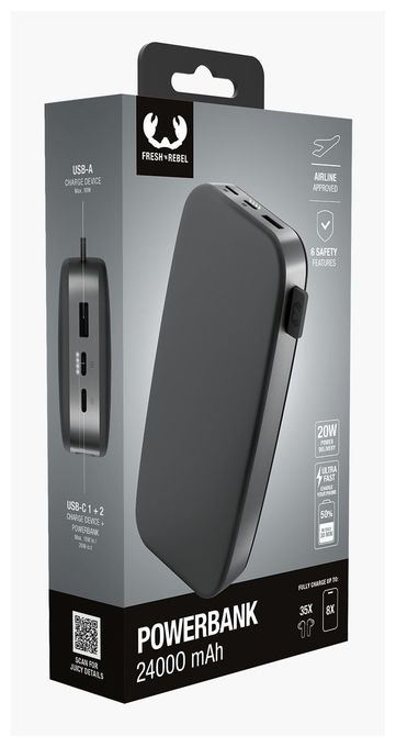 24000 mAh Powerbank USB Typ-C  2PB24100SG (Grau) 