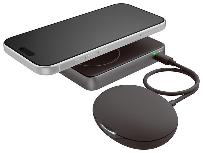10000 mAh Powerbank USB Typ-C Kabelloses Laden  Magnetic Wireless (Grau) 