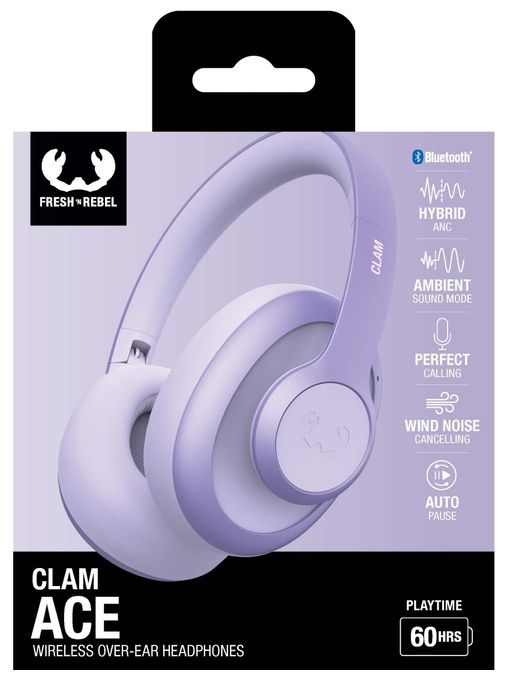 Over Ear Bluetooth Kopfhörer kabellos 60 h Laufzeit USB Typ-C  Clam Ace (Lila) 