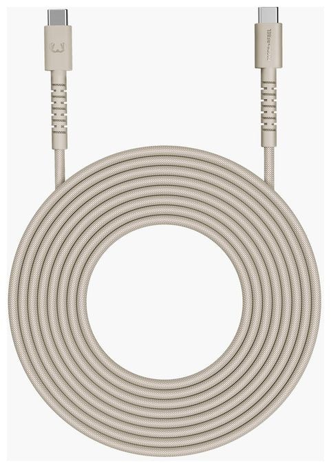 Stecker Rundkabel USB C auf USB C bis 100 W 2 m  FlexWave (Beige) 