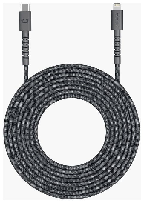 Stecker Rundkabel Lightning auf USB C 2 m  FlexWave (Grau) 