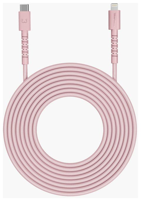 Stecker Rundkabel Lightning auf USB C 2 m  FlexWave (Pink) 