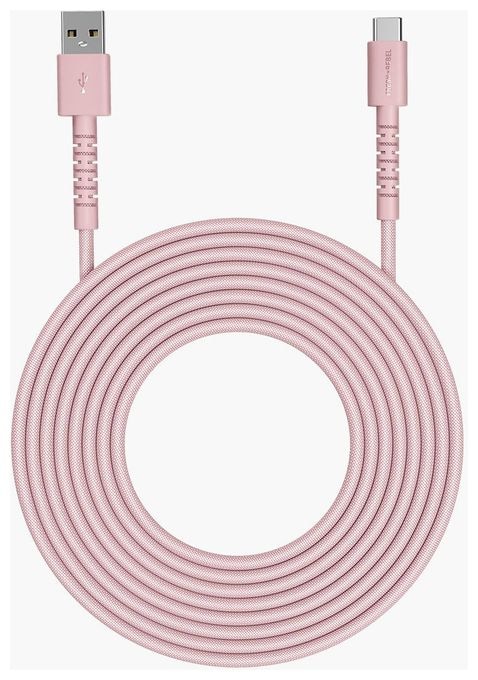 Stecker Rundkabel USB A auf USB C 2 m  FlexWave (Pink) 