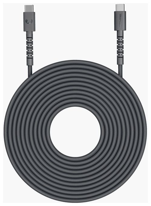 Stecker Rundkabel USB C auf USB C bis 60 W 3 m  FlexWave (Schwarz) 
