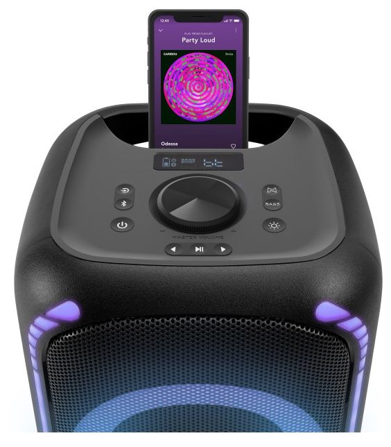 50 W Bluetooth Lautsprecher IPX7 Laufzeit bis 20 h  Party Loud Medium (Schwarz) 