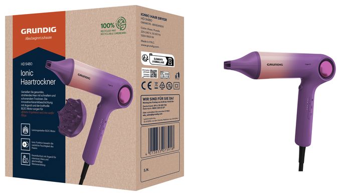 Haartrockner 1600 W  HD9480 (Pink, Violett) 