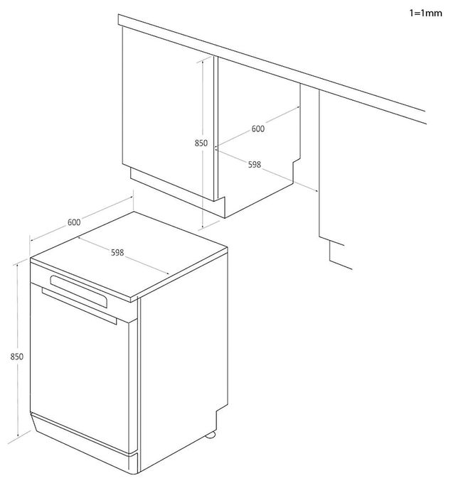 60 cm Geschirrspüler freistehend Sehr leise 14 Maßgedecke aquaStop Funktion XF4B2E1S-84 