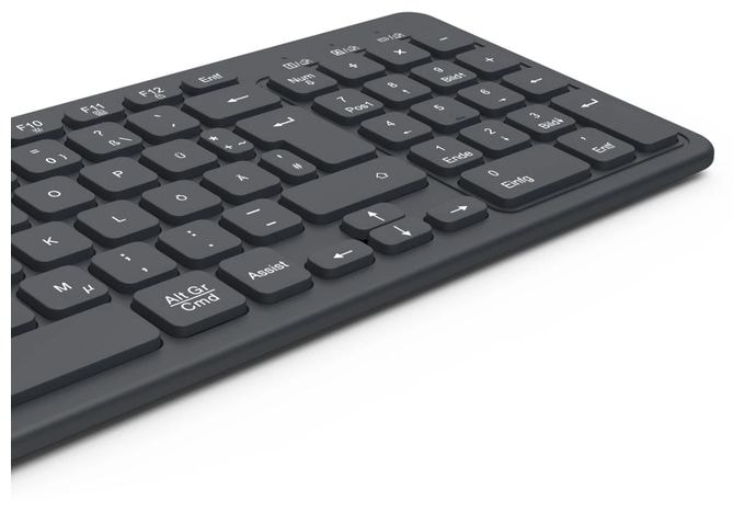 Heimbüro Tastatur RF Wireless + Bluetooth 2.4 GHz  173057 WK-300 (Schwarz) 