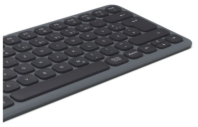 Heimbüro Tastatur RF Wireless + Bluetooth 2.4 GHz (Schwarz, Dunkles Grau) 173059 WK-500 