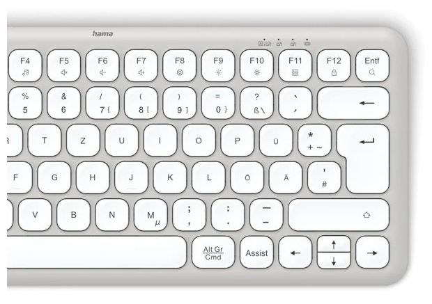 Heimbüro Tastatur RF Wireless + Bluetooth 2.4 GHz  173060 WK-500 (Grau, Weiß) 