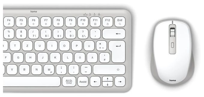 Home Tastatur USB + RF Wireless + Bluetooth 2.4 GHz  173062 WKM-500 (Grau, Weiß) 