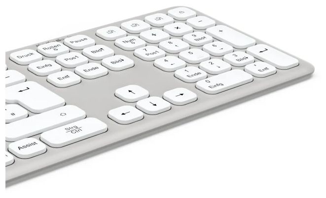 Heimbüro Tastatur RF Wireless + Bluetooth 2.4 GHz  173064 WK-550 (Grau, Weiß) 