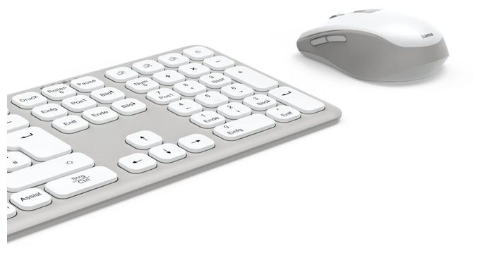 Heimbüro Tastatur RF Wireless + Bluetooth 2.4 GHz  173066 WKM-550 (Grau, Weiß) 