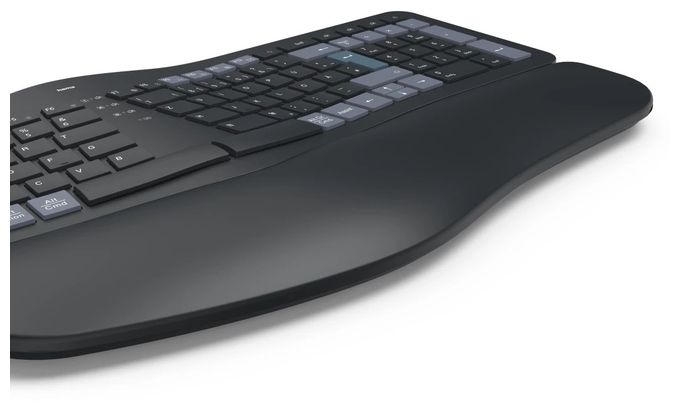 Heimbüro Tastatur RF Wireless + Bluetooth 2.4 GHz (Schwarz, Blau, Dunkles Grau) 173071 WK-900 Ergo 