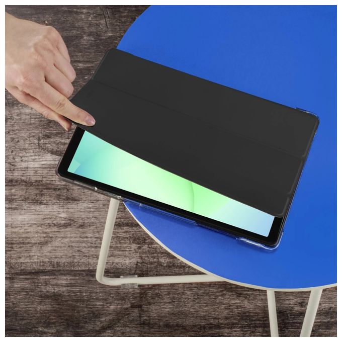 Flip case aus Polycarbonat (PC), Polyurethan für Samsung Samsung Galaxy Tab A11 (8.7") bis 22,1 cm (8.7") mit Magnetverschluss (Schwarz) 231023 Fold Clear 