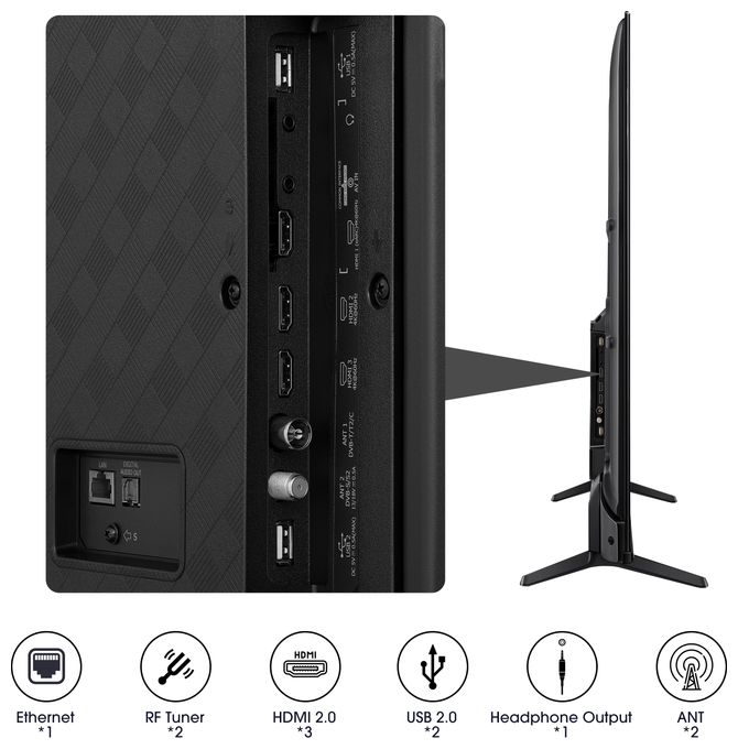 LED 109,2 cm (43 Zoll) Fernseher 4K Ultra HD VESA 200 x 300 mm 43A6K 