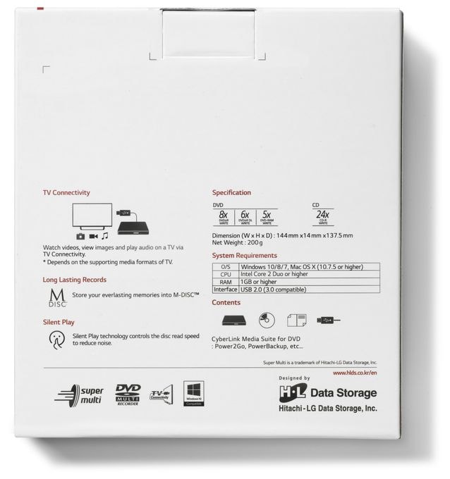 LG GP60NW60 Slim Portable DVD-Brenner 