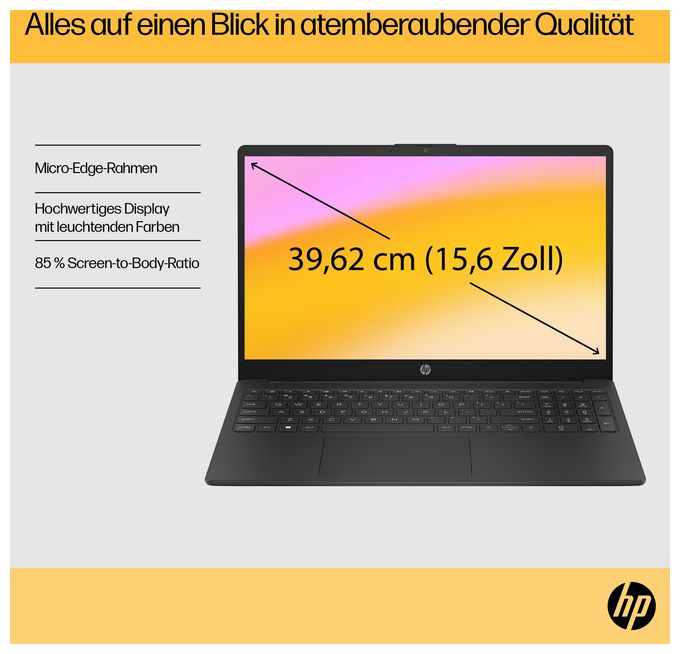 Full HD Notebook 39,6 cm (15.6 Zoll) 1920 x 1080 Pixel 1 TB SSD Windows 11 Home AMD Ryzen 7 max. 4,5 GHz  15-fc0678ng (Silber) 