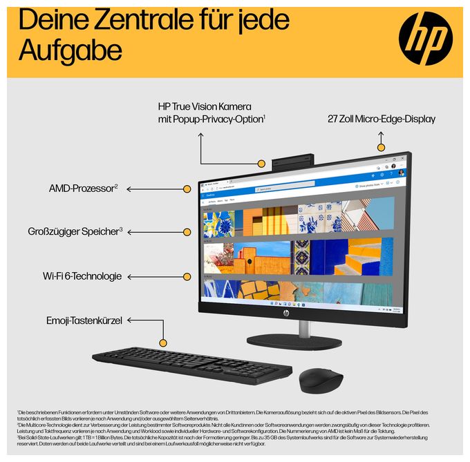 All-in-One-PC 68,6 cm (27 Zoll) 2,8 GHz AMD Ryzen 5 16 GB Ram 1 TB SSD Windows 11 Home intern 27-cr0655ng 