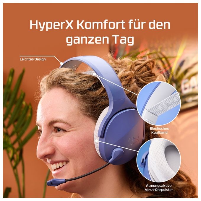 Over Ear Bluetooth Kopfhörer kabellos USB Typ-A  Cloud Jet Wireless Gaming-Headset (Schwarz) 