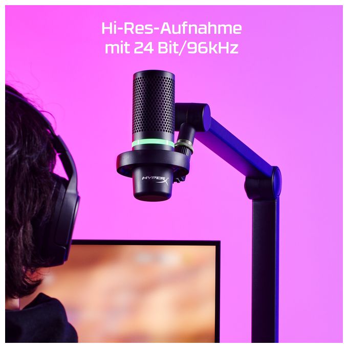 Kabelgebunden Mikrofon für Spielkonsole 96 kHz USB  DuoCast (Schwarz) 