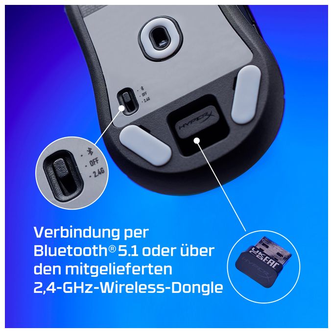 26000 DPI Gaming Maus Optisch  Pulsefire Haste 2 Mini Wireless (Schwarz) 