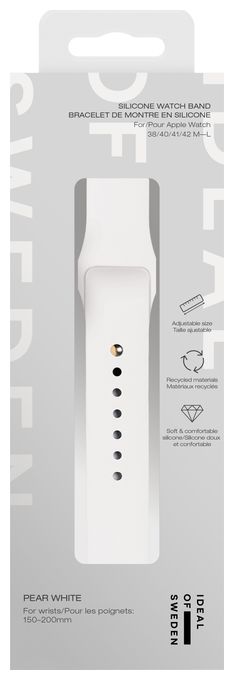 Armband 20 mm Apple Watch 38/40/41/42 (Series10) - M/L  Silicone Watch Band (Weiß) 