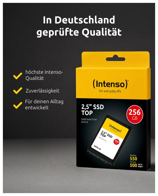 256 GB SSD Serial ATA III 2.5"  Top (Schwarz) 