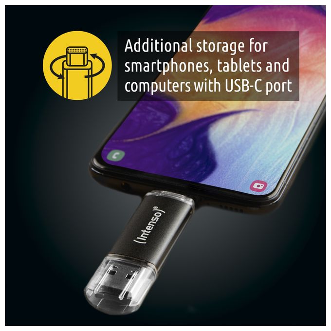 USB Type-A / USB Type-C Stick 32 GB  Twist Line (Anthrazit) 