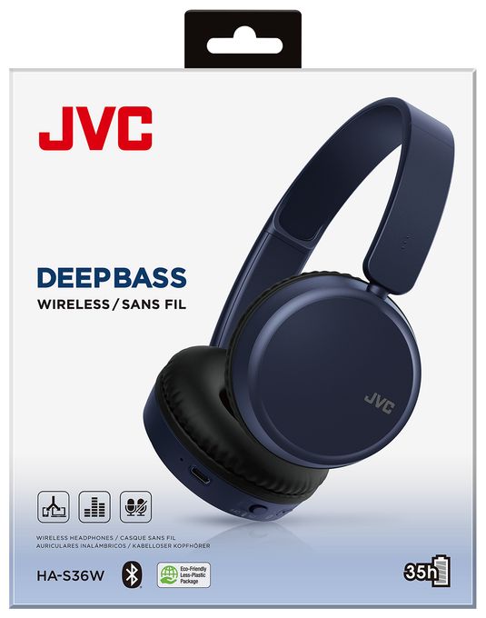 Over Ear Bluetooth Kopfhörer kabellos 35 h Laufzeit  HA-S36W (Blau) 