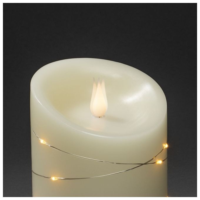 LED 1900 K Bernstein Batterie/Akku 1844-180 Echtwachskerze 