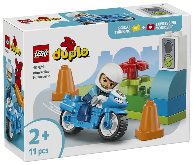 Blaues Polizeimotorrad 