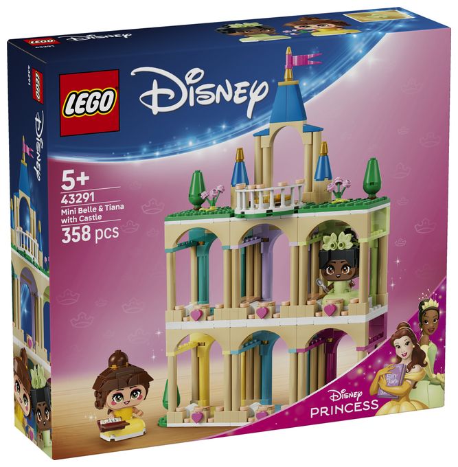 Die Mini-Prinzessinnen Belle und Tiana mit ihrem Schloss 
