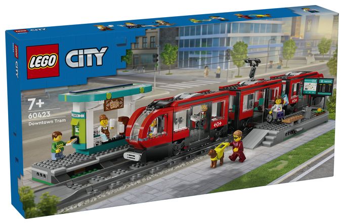 Straßenbahn mit Haltestelle 