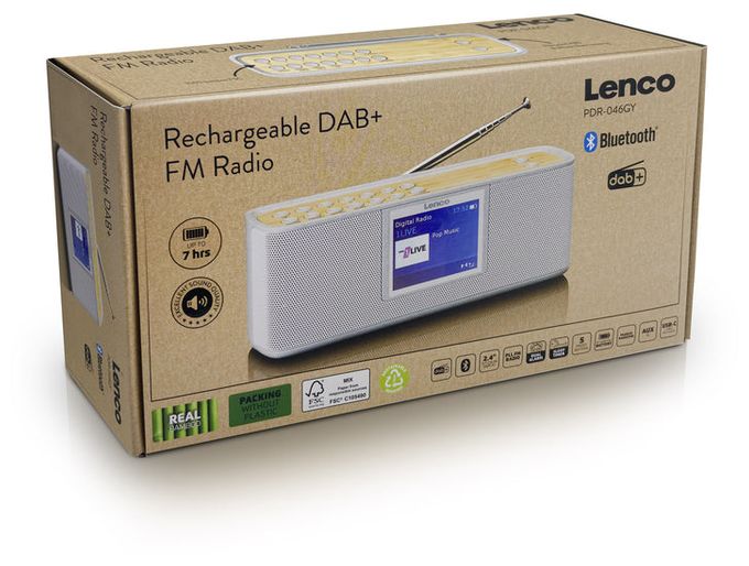 Bluetooth DAB, DAB+, FM Radio Persönlich  PDR-046 (Braun, Weiß) 