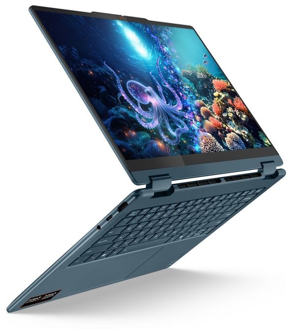 WUXGA Notebook 35,6 cm (14 Zoll) 1920 x 1200 Pixel 512 GB SSD Windows 11 Home AMD Ryzen 5 max. 4,8 GHz  Yoga 7 4AKP10 Copilot+ (Türkis) 