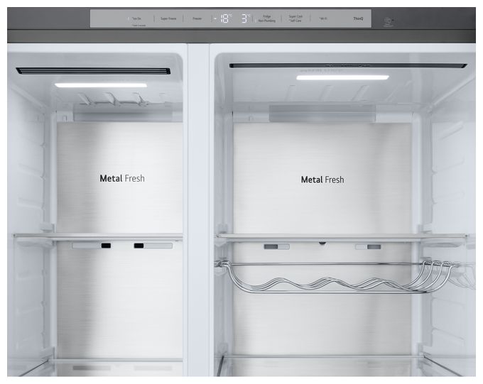 Side-by-Side Kühl-/ Gefrierkombination 404 l / 219 l 175 kWh NoFrost 1790 mm x 913 mm  GSLE91MBAB (Edelstahl) 