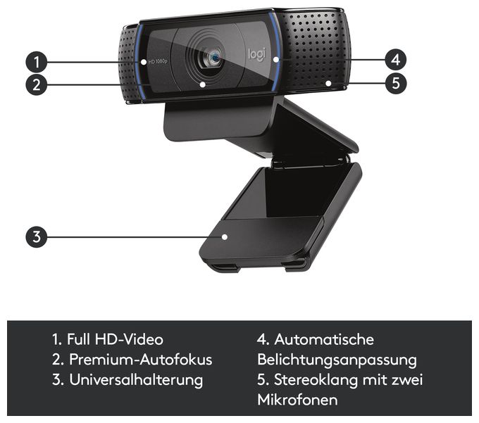 1920 x 1080 Pixel Webcam  C920 HD Pro 1080p Full HD 