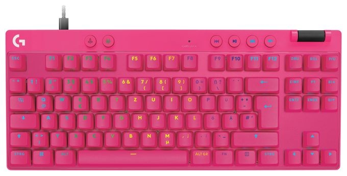LED Gaming Tastatur USB  Pro X TKL Rapid (Pink) 