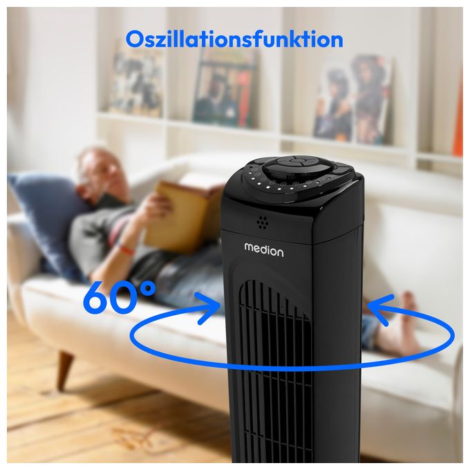Turmventilator Stand 61 dB  Life E11TF (Schwarz) 