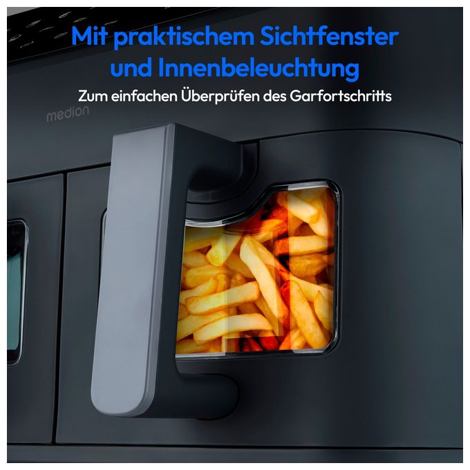 Doppel Heißluftfritteuse 8,7 l 2600 W  Life P20 XXL Twin (Schwarz) 