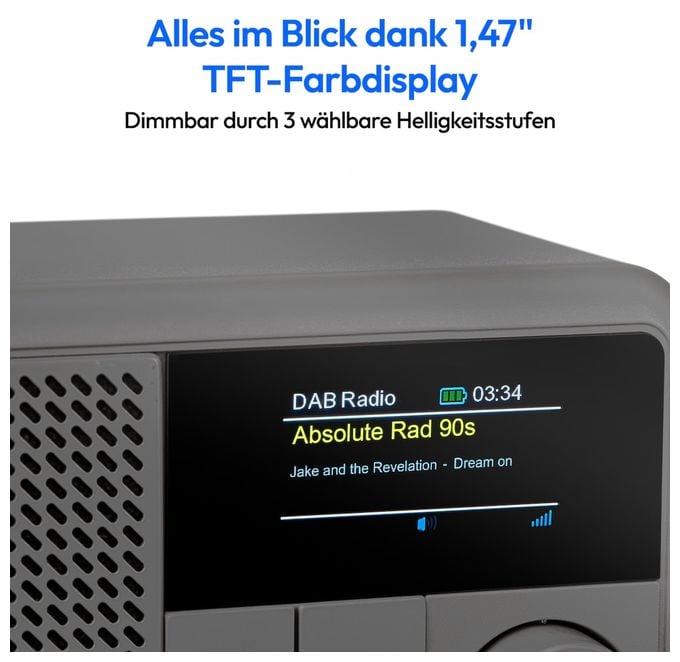 Bluetooth DAB+, UKW Radio Tragbar IPX1  Life S66822 (Grau) 