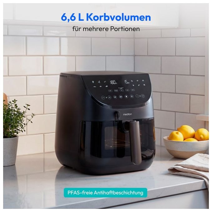 Heißluftfritteuse 6,6 l  Life X20 XL MD13060 (Schwarz) 