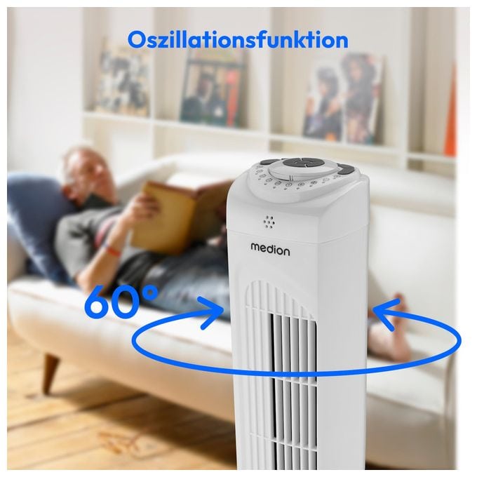 Turmventilator Stand 61 dB  Life E11TF (Weiß) 