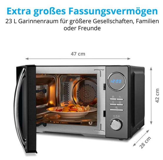 Freistehende Mikrowelle 900 W Größe: mittel 5 Stufen Grill  MD11493 (Schwarz) 