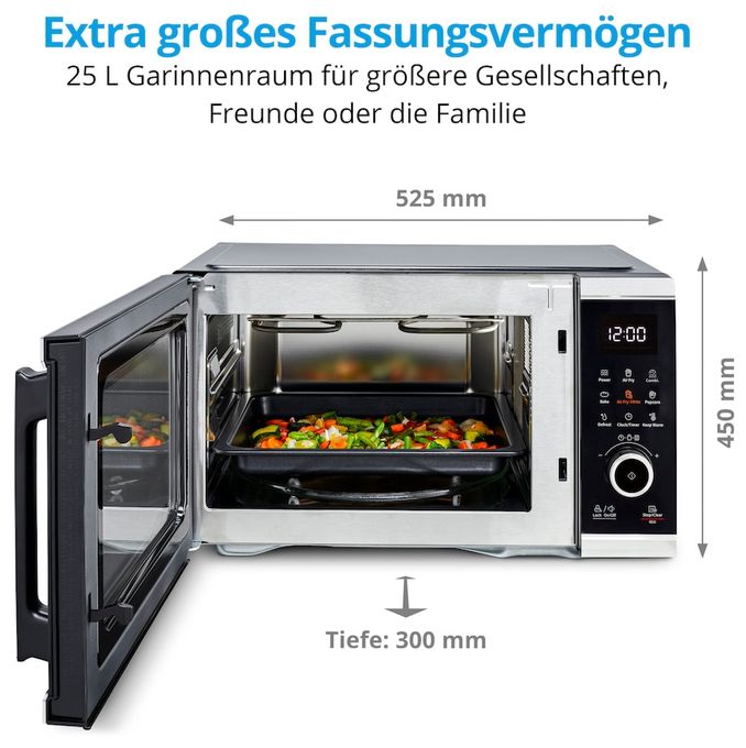 Freistehende Mikrowelle 900 W Größe: mittel  MD11499 (Schwarz, Edelstahl) 
