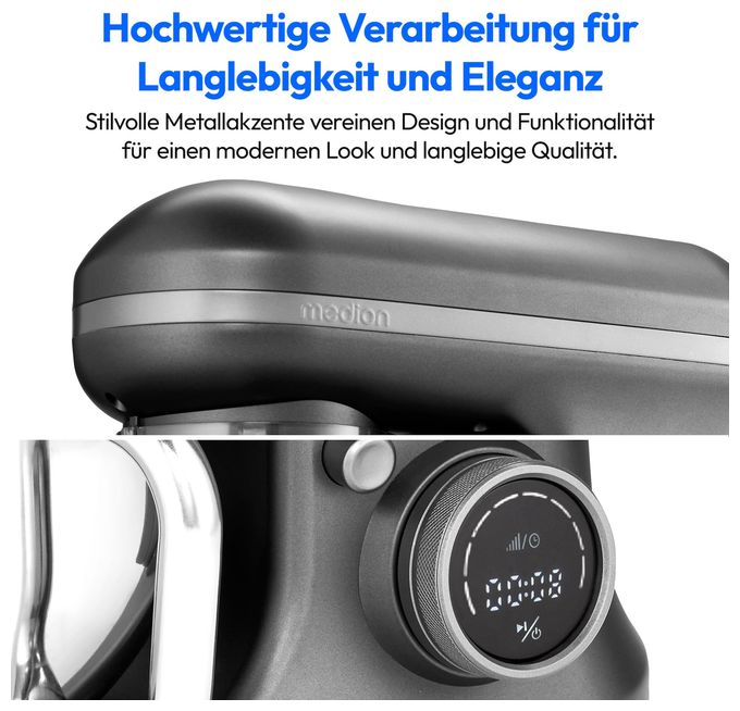 1200 W Küchenmaschine 5 l  MD18420 (Anthrazit/Edelstahl) 