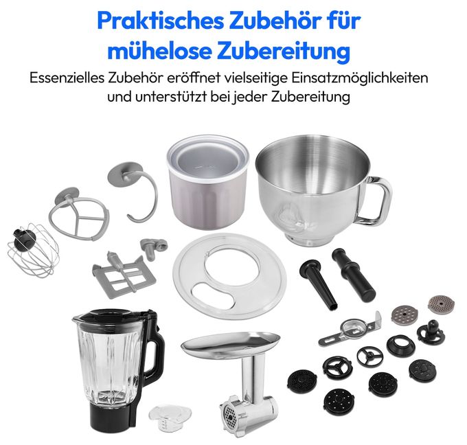 1200 W Küchenmaschine 5 l  MD18440 (Grau) 