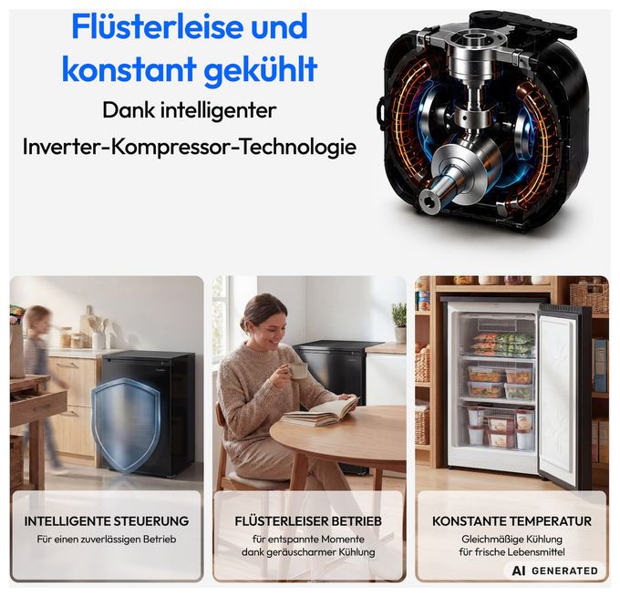 85 l Gefrierschrank 105 kWh Jahr  MD370018 (Schwarz) 