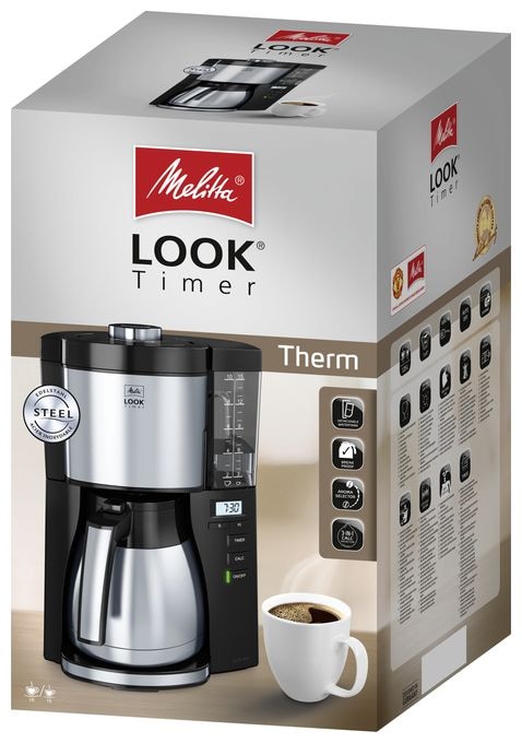 10 Tassen Thermo Filterkaffeemaschine 1,3 l  1025-18 Look Therm Perfection (Schwarz, Silber) 